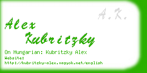 alex kubritzky business card